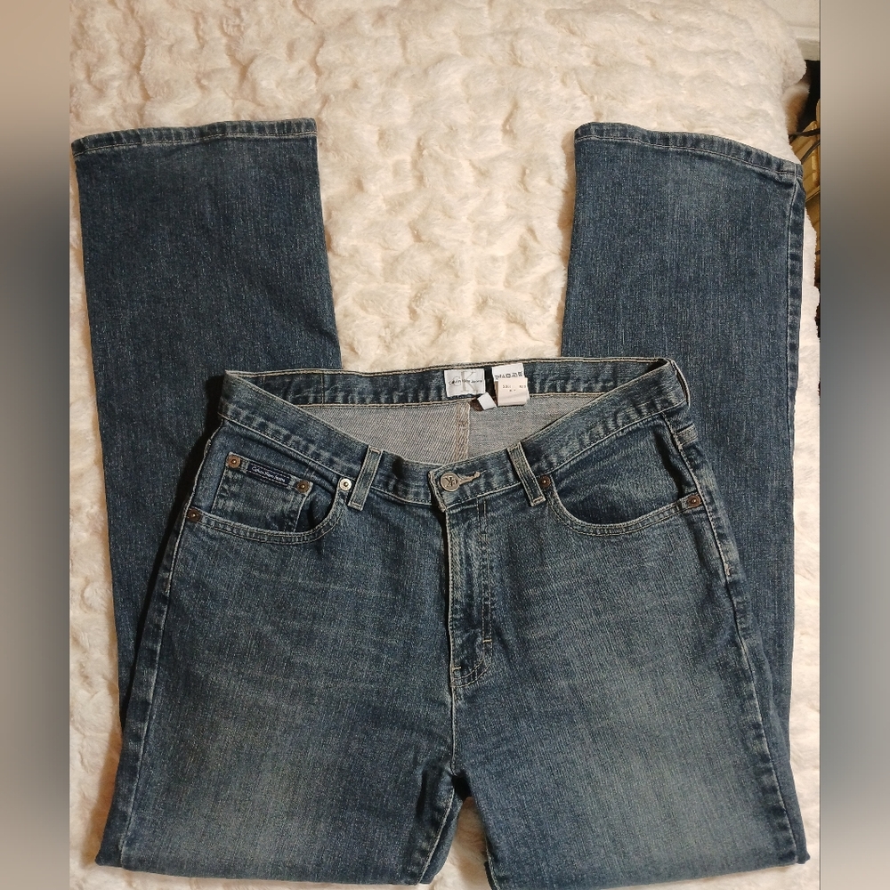 Calvin Klein Womens Size 8 Jeans Mid Rise Bootcut Faded Blue Wash